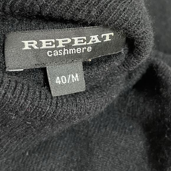 Repeat Cashmere Turtleneck Sweater Size M EU 40 Black Quiet Luxury Old Money - Picture 3 of 5
